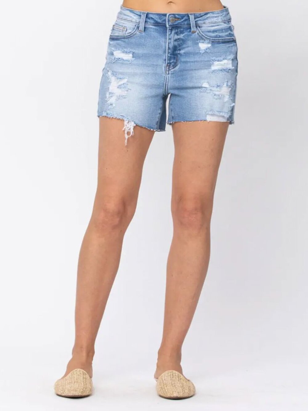 NWT - Judy Blue High Waist Destroyed Denim Shorts Size Small
